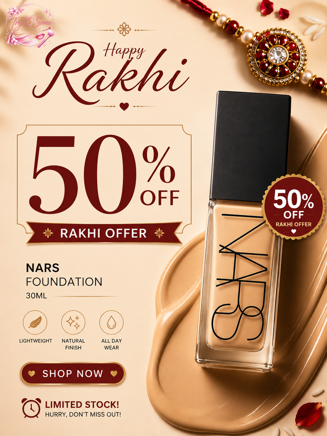 NARS FOUNDATION-30ML - 🎉LIMITED TIME OFFER 🎉